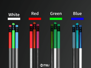 Farbiges Licht auf bunten Stiften
