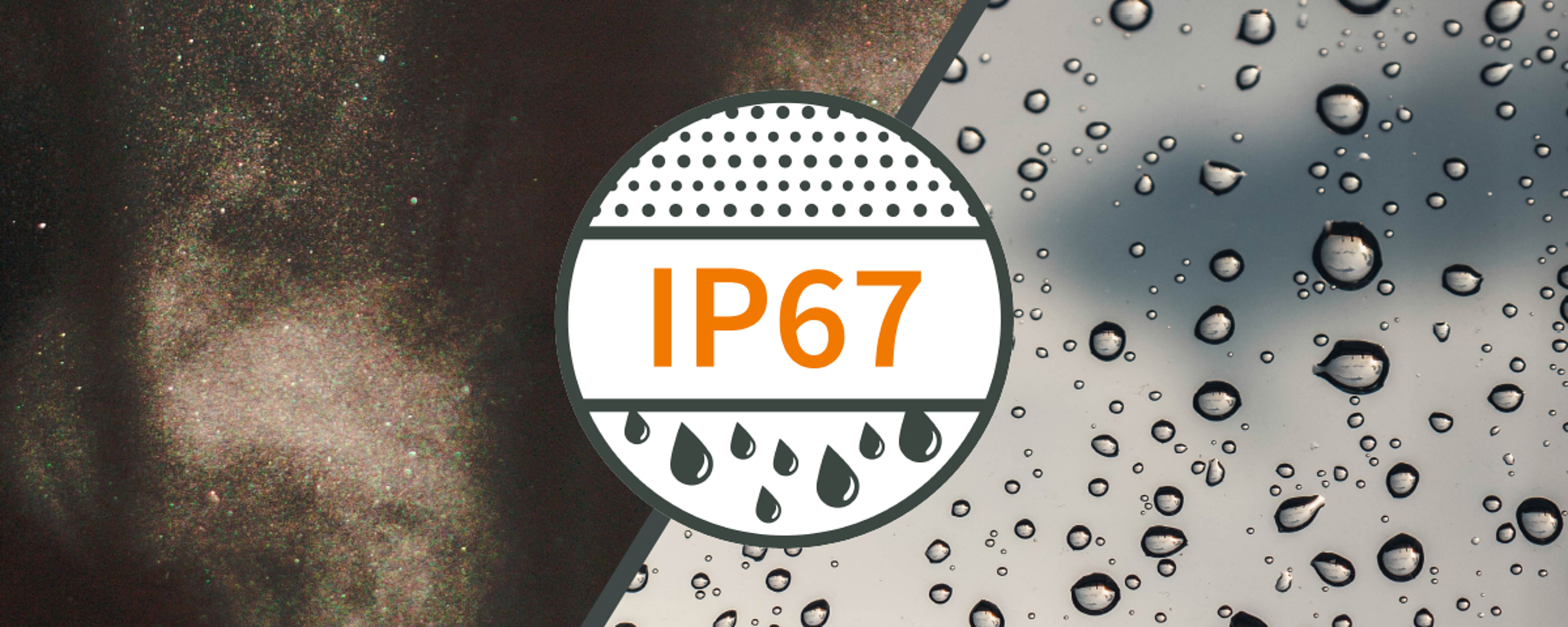 IP67 dusttight waterproof